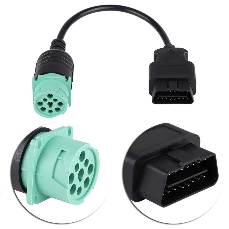 Ejoyous كابل محول ماسح تشخيص الشاحنات Ejoyous OBD2 9 دبابيس إلى 16 دبابيس موصل OBD-ii ذكر إلى أنثى أداة مسح تشخيصية للمحرك (ذكر) - Image 1